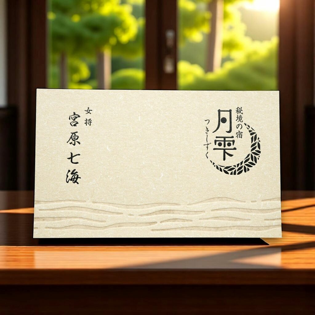 OKフロートの質感を活かした上品な空押し名刺
