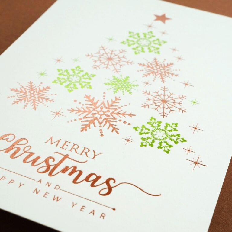 カラープランで魅せる箔押しクリスマスカード