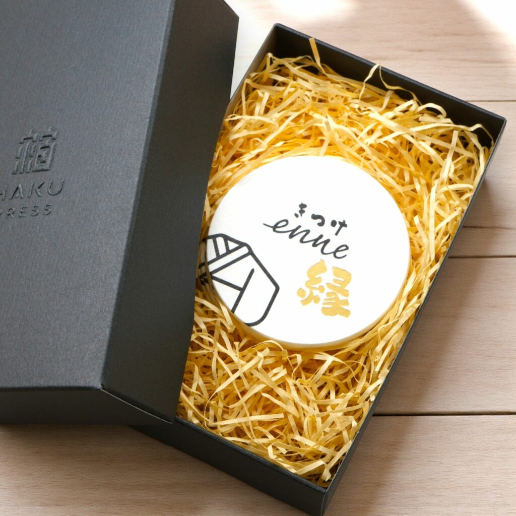 クッション紙×金箔押し 丸形タグカード